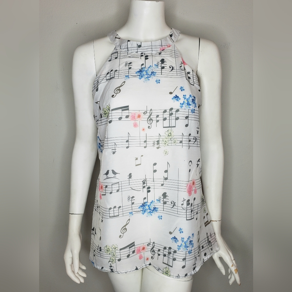 Musical Note Print Women's Top
